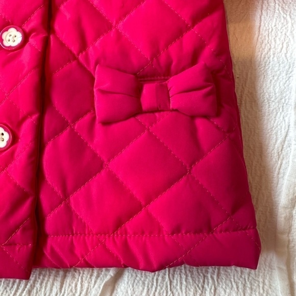 Gymboree Girls Bow Quilted Jacket  - Preppy Puppy Size 12-18 months - Picture 5 of 7